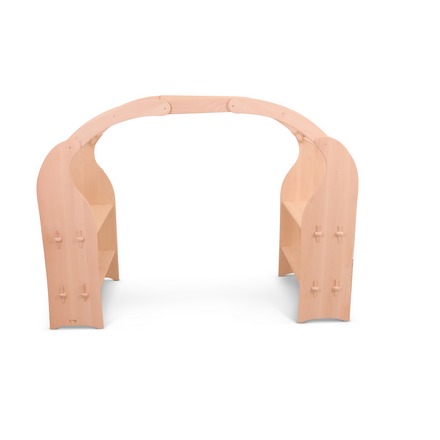 Kinder-Spielständer Mia mit Dachbogen Erweiterung | Waldorf Spielhaus | Buche