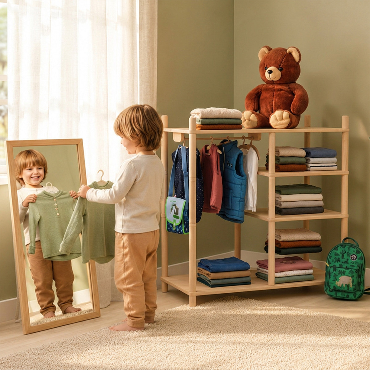 Montessori Kleiderschrank für Kinder