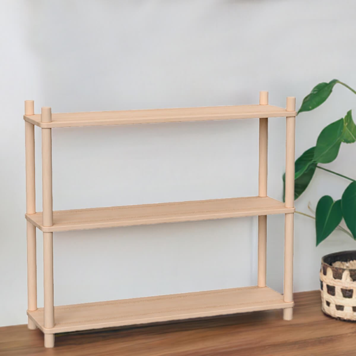 Montessori Bücherregal - 3 Etagen breit, hoch und offen