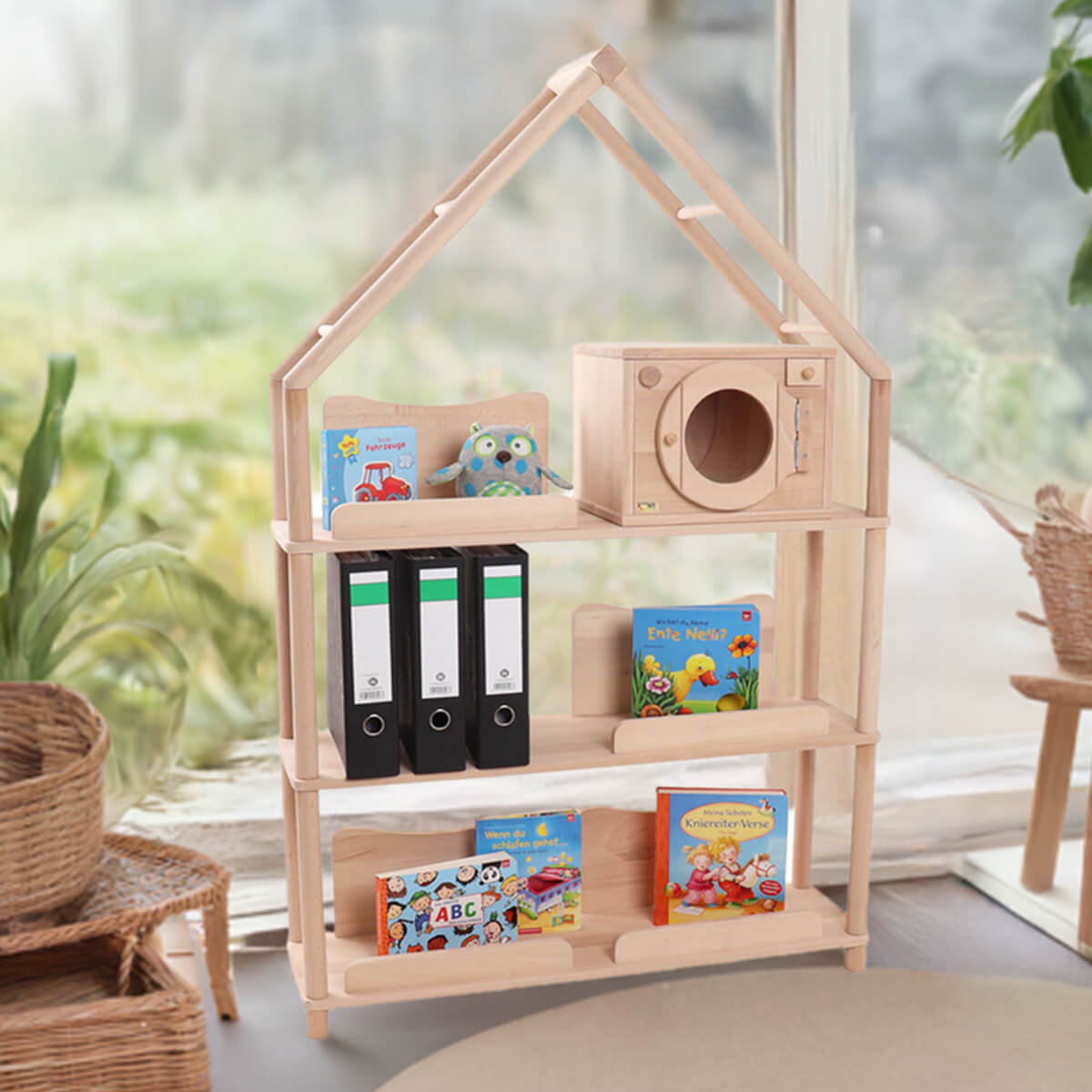 Montessori Regal-Haus mit Spitz-Dach breit und hoch