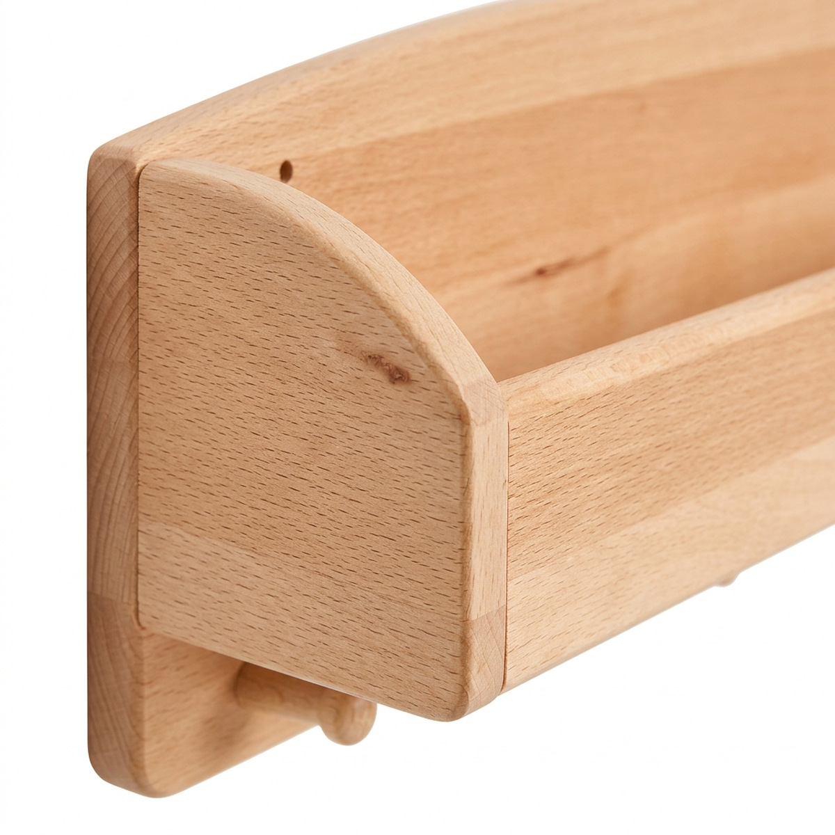 Kindergarten-Garderobe TORINO aus Erlenholz - naturbelassenes Massivholz mit Mützenfach
