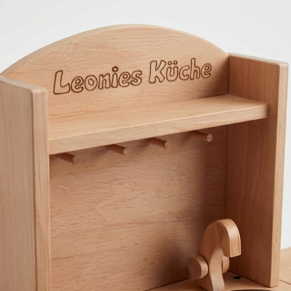 Kinderküche Däumelinchen mit Personalisierung per 3D Holz Buchstaben