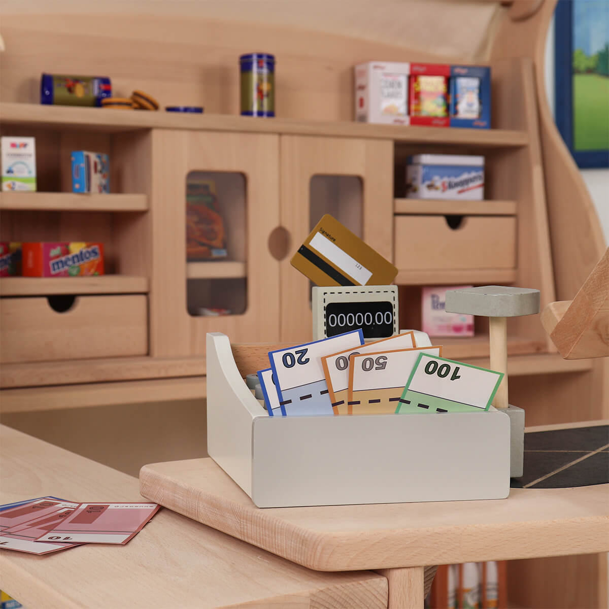 Tischkaufladen aus Holz für den Spielständer