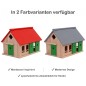 Preview: Kinder Bauernhof rot Farbvarianten - Mit Dach rot im Montessori Stil oder grau für moderne Einrichtungen.