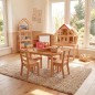 Preview: Schminktisch aus Holz integriert in ein helles Kinderzimmer