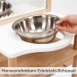 Preview: Herausnehmbare Edelstahl-Schüssel am Montessori Waschtisch NERI erleichtert Reinigung und tägliche Nutzung