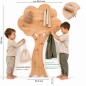 Preview: Baum Garderobe Kinder im Größenvergleich mit Geschwistern und Maßangaben zu Höhe und Breite