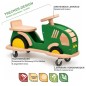 Preview: Holz Traktor BERTI mit drehbarem Lenkrad, Flüsterrädern und realistischem Trecker-Design.