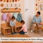 Preview: Kinder Garderobe mit Sitzbank in der Kita – pädagogisch wertvoll für Pädagogen und Gruppenarbeit.