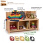 Preview: Kinder Sitzbank mit 3 Schuhfächern zeigt Ablagefläche, Sitzbank und großen Schuhstauraum.