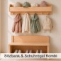 Preview: Kombination aus Kindergarderobe, Sitzbank und Schuhregal für mehr Ordnung im Eingangsbereich und Flur