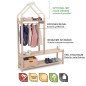 Preview: Montessori Garderobe mit Sitzbank, offenem Regal, Stauraum und optionalem Hausdesign