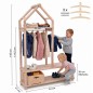Preview: Montessori Garderobe im Größenvergleich mit zwei Kindern, Maßen und Sitzhöhe von 30 cm