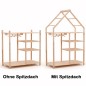 Preview: Montessori Kleiderschrank mit Spitzdach als Haus-Design im direkten Variantenvergleich