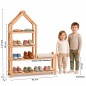 Preview: Schuhregal Kinder im Größenvergleich mit zwei Kindern – Maße und Sitzhöhe realistisch dargestellt