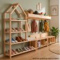 Preview: Schuhregal Kinder harmonisch integriert in Kita-Flur mit Garderobe und Aufbewahrung