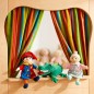 Preview: Vorhang bunt gestreift für Marionettentheater - Zusätzlich Handpuppen bestellbar
