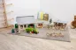 Preview: Spielwelt Bauernhof mit Scheune, Hühnerstall, Tieren und Fahrzeugen, Holz natur mit grauen Dächern