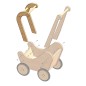Preview: Stabiler Puppenwagen-Verdeck aus Holz mit Stoffbezug