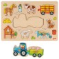 Preview: Bauernhof-Puzzle | Steckpuzzle Traktor mit Anhänger | Geduldspiel | Lernspiel für Kinder