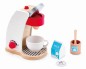 Preview: Kinder-Kaffeemaschine aus Holz mit Tasse, Milchtüte, Zuckerdose und Holzlöfel.