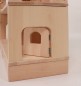 Preview: Geschlossene Puppenhaustür aus massivem Holz als Erweiterung eingesetzt in ein Puppenhaus