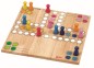 Preview: Ludo Brettspiel für Kinder aus Naturholz mit farbenfrohen Spielfiguren