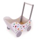 Preview: schöner-Weißer-Holz-Puppenwagen-Lauflern-wagen-bunte-Punkte-zum-Selbstkleben-Kreativ-Geschenk-Puppe-Puppen-Stofftier-Kuscheltier