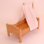 Preview: Puppenbett Himmel mit Himmelstange und Himmeltuch in Beige