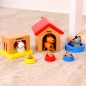 Preview: Puppenhausmöbel Ergänzung Set - Haustiere - Hase, Hund und Katze