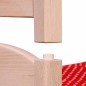 Preview: Naturholz-Buche-Puppenbett-stabile-Ausführung-ursprüngliches-spielen-Betthimmel-Himmelstange-Puppenbettwäsche-Puppe-Rollenspiel-Kusscheltiere-hochwertig, nachhaltig