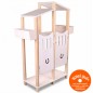Preview: Steckenpferd Stall klein für 2 Hobby Horse aus Holz in Weiß mit Saloontür und Futterfach