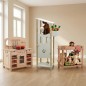 Preview: Hobby Horse Stall integriert im Kinderzimmer neben Kinderküche und Kuscheltierzoo