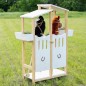 Preview: Hobby Horse Stall im Garten mit zwei Steckenpferden im Stall