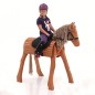 Preview: Holzpferd braune Farbe mit reitendem Kind
