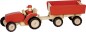 Preview: Kinderspielzeug Traktor mit Anhaenger Goki 55941 fuer Bauernhof aus Holz