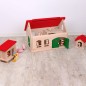 Preview: Kinder-Hundehuette aus Massivholz mit rotem Dach