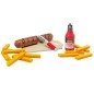 Preview: Kaufladen Holzspielzeug Bratwurst mit Ketchup und Pommes