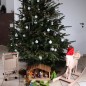 Preview: Kinder Einkaufswagen mit Schleife im Weihnachtslook