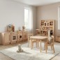 Preview: Kinder Küchenzeile aus Holz harmonisch integriert in Kinderzimmer oder Kita-Raum