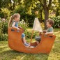 Preview: Kinder Schiffschaukel aus Holz mit Segel für fantasievolles Spielen