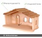 Preview: Kinder Krippenstall mit Schindeln klein Details - Fenster und Türen
