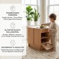 Preview: Pädagogische Kinderküchenzeile aus Holz unterstützt Kreativität, Motorik und soziales Rollenspiel im Alltag