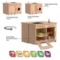 Preview: Kinderküche aus Holz mit Herd, Spüle und Backofen, realistische Funktionen für fantasievolles Rollenspiel