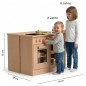 Preview: Größenvergleich zeigt ideale Spielhöhe der Kinderküchenzeile für Krippenkinder ab 2 Jahren