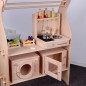 Preview: Tischküche klein aus massivem Buche Vollholz mit Edelstahl Griff