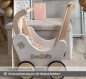 Preview: Lauflern Puppenwagen weiß personalisierbar mit Namen und Herzchen per 3D Buchstaben