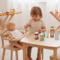Preview: Puppen Hochstuhl in Buche - Mit Hipp Baby Fütter Set