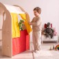 Preview: Puppentheater Vorhang Tuch für Spielständer - Rot-gelb