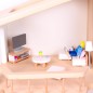 Preview: Puppenmöbel Set - Wohnzimmer - Mit Tisch, Fernseher, Schrank